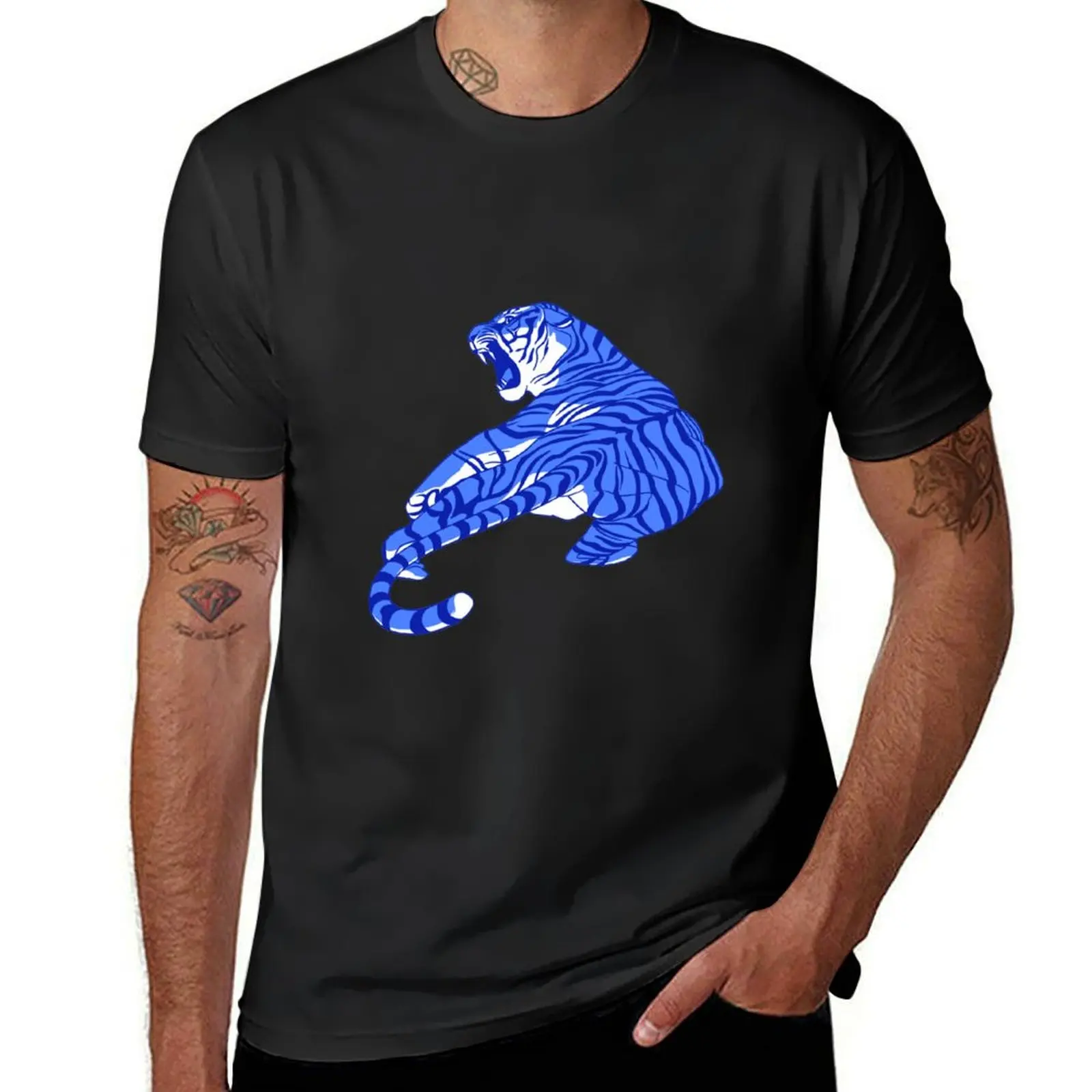 Fluor Tigers and Water Lillies. T-Shirt oversizeds tees mens graphic t-shirts funny