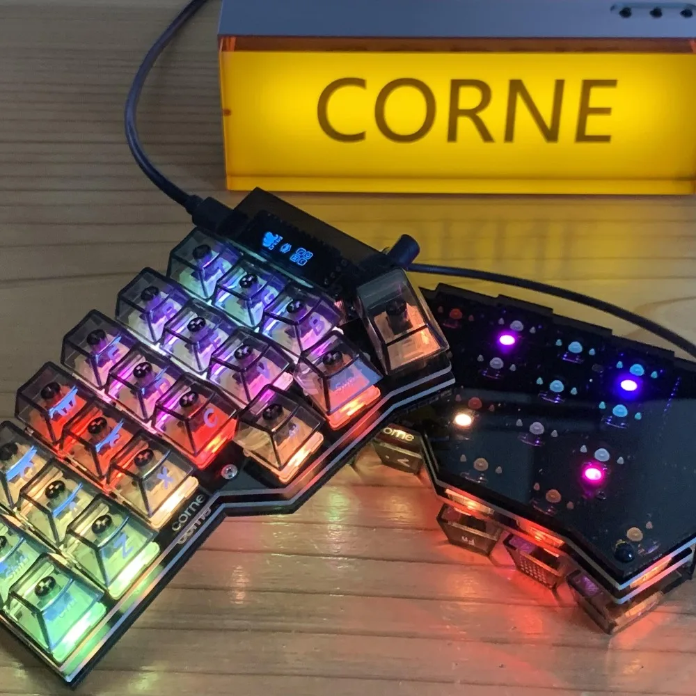 

Corne Split Keyboard Case Kit Custom Acrylic Fr4 Plate DIY Corne V3 Sandwich Case Short Switch Keyboard Case Mechanics Keyboard