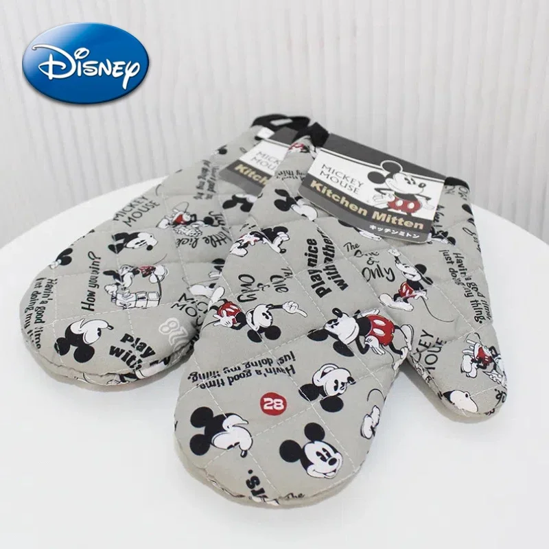 Disney Mickey Mouse Oven Glove Cute Cartoon Figure Thickening Baking Cooking Anti-scald Insulation Kitchen Microwave Oven Glove