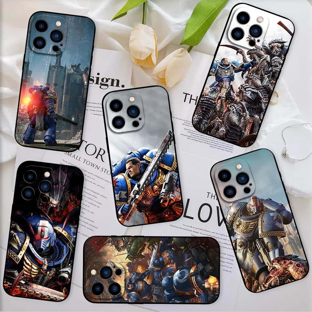 Classic Popular Game For iPhone 11 12 13 14 15 16 Pro Max Plus W-warhammerES 4K Cool Black Soft Case Shell