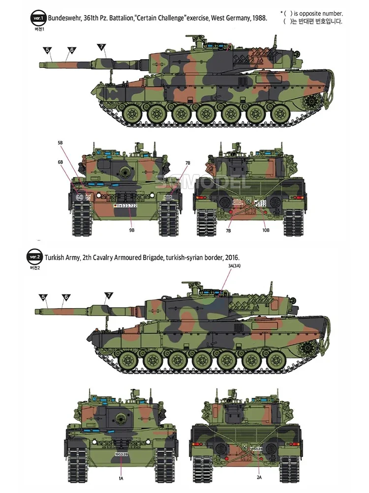 Academy-Kit de modelo ensamblado, tanque de batalla principal alemán Leopard 2A4 13428, 1/72