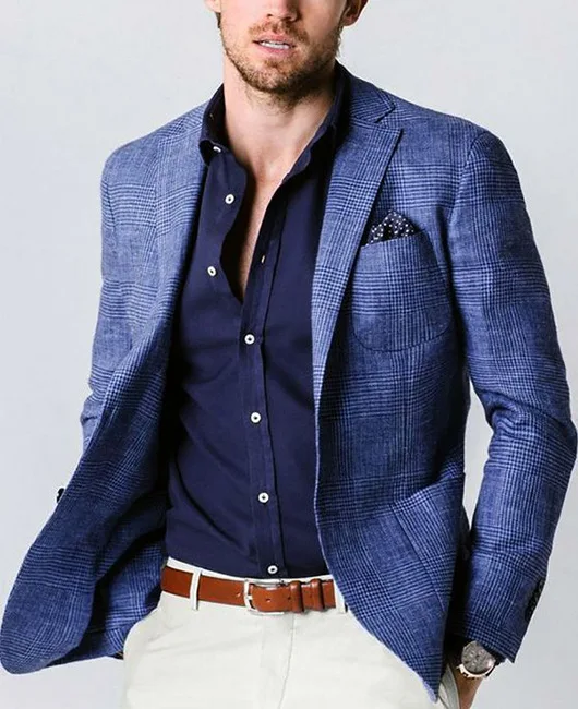 

England Style Fashion Men's Solid Color Casual Trendy Big Pocket Long Sleeve Single-breasted Slim Suit Blazers Male Clothes Tops
