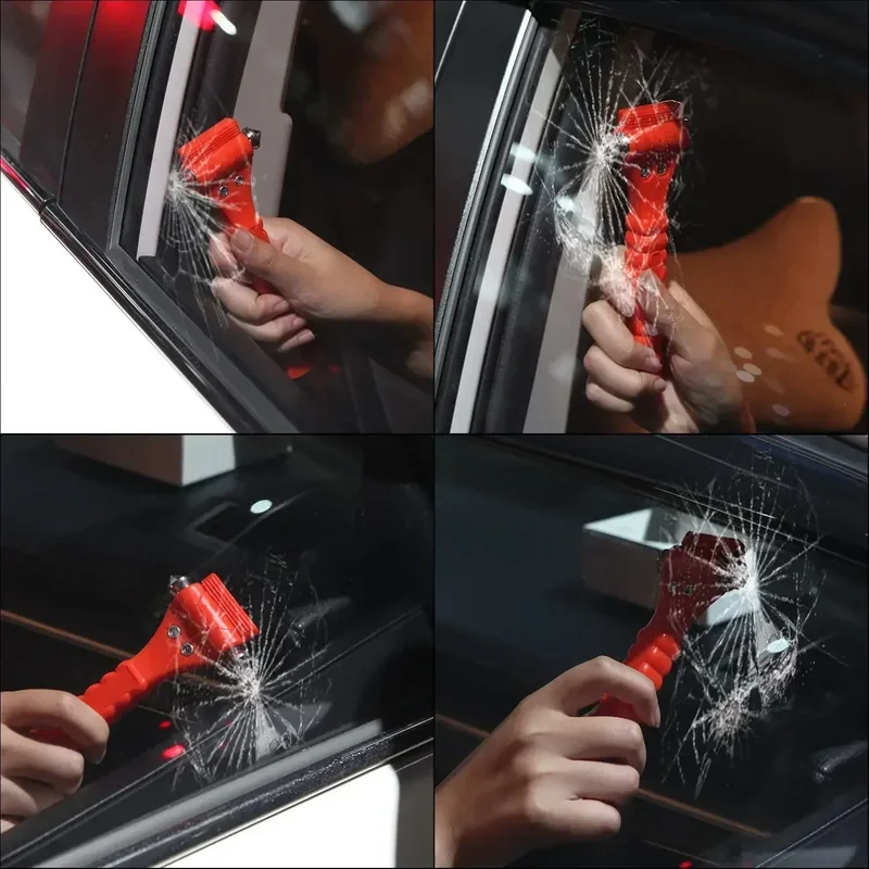 Car Emergency Safety Hammer Life Saving Escape Emergency Hammer Seat Belt Cutter Window Glass Breaker Car Rescue Red Hammer view 4