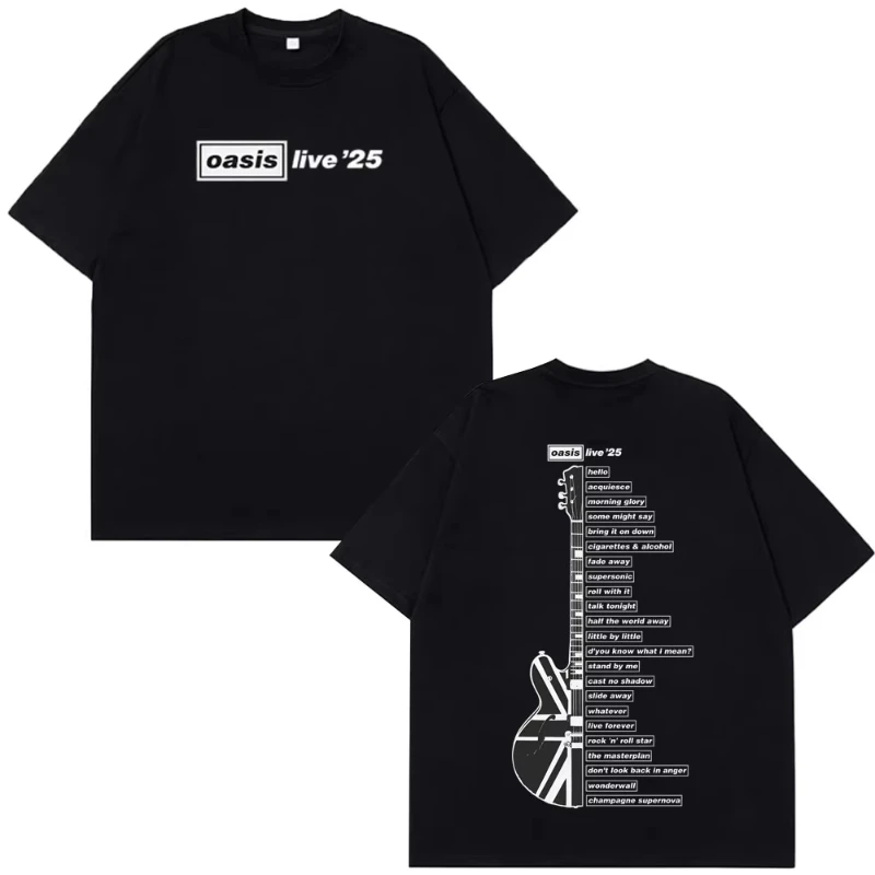 

Oasis Live ’25 Wembley Tour Tshirt Fan Merch Summer Top Men Oversized Hip-hop Fashion T-shirts Comfort Casual Women T-shirts Top
