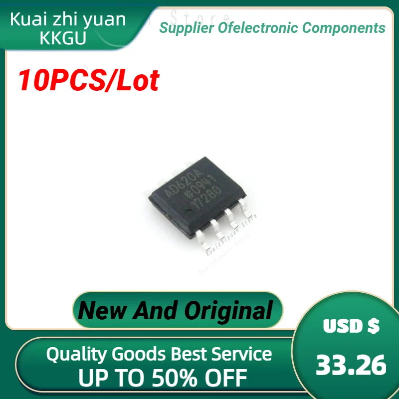 

10PCS/Lot New And Original AD620ARZ-REEL AD620A AD620AR AD620ARZ SOP-8 Chip Mounted Instrument Amplifier Chip Quality Goods