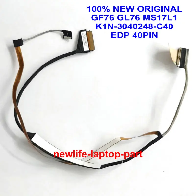 Original para Msi Gf76 Gl76 Ms17l1 Ms17l1 Portátil Lcd Lvds 40pin Edp Tela Cabo Flexível K1n3040248-h58 Novo