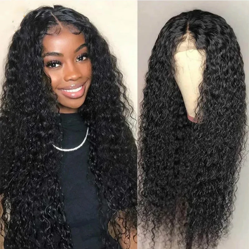 

13x4 Lace Wig Front Black Long Curly for African American Women High-Temperature Synthetic Hair Daily Use Party Hairpiece