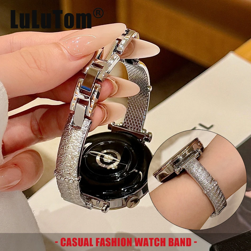 

18/20/22mm Frosted Brushed Strap For Samsung Galaxy Watch 8 7 6 5 Pro 4 GT2 3 Amazfit Garmin Diamond Metal Bracelet Watch Band