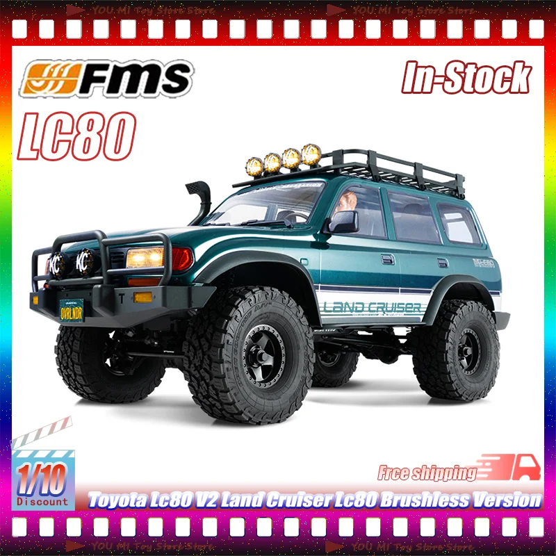 

1:10 New In Stock Fms Fcx Toyota Lc80 V2 Land Cruiser Lc80 Brushless Version Remote Control Off-Road Climbing Model Kid Toy Gift
