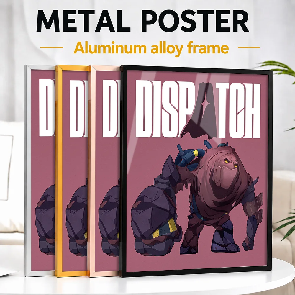 Dispatch Purple Creature Framed Metal Print Personalized Comic Style Wall Art For Entertainment Room, Gaming Enthusiast Gift