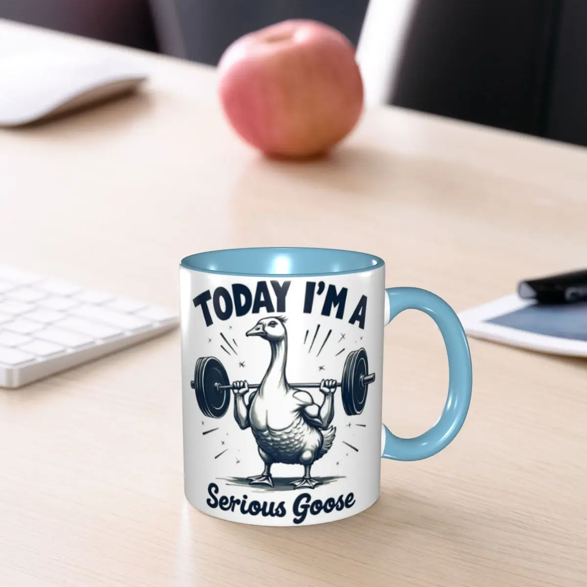 Today I'm A Serious Goose Lifting Weights Gym Mug Funny Ceramic Coffee Cups Tea Mugs Milk Cup Drinkware Gifts for Woman Man