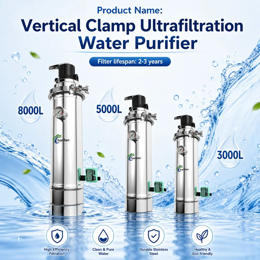 

High Quality Stainless Steel Water Purifier PVDF 0.01 Micron UF Membrane 2-3 Years Filter Life Washable Central Purifier