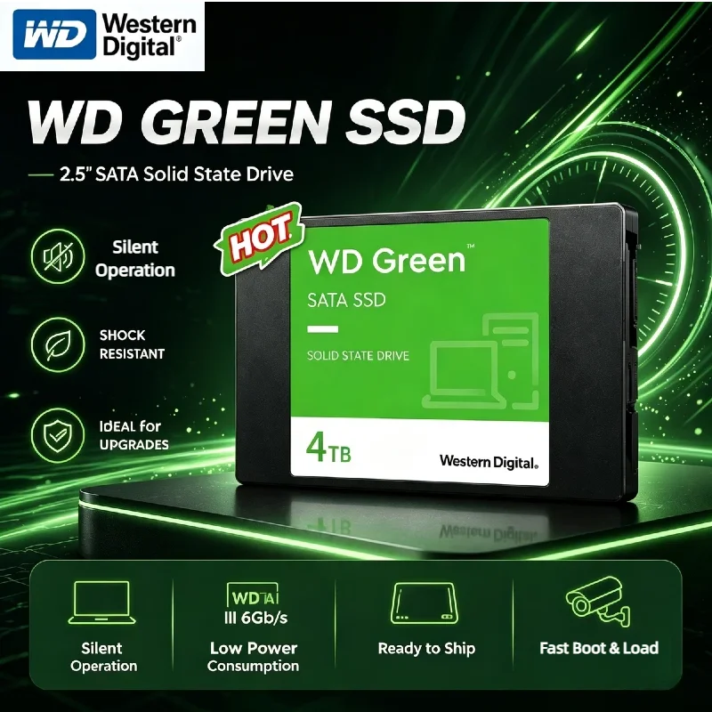 High Speed WD Western Digital SSD SATA3 2.5" Internal Hard Disk 1TB 2TB Internal Solid State Drive for Desktop Laptop Upgrade