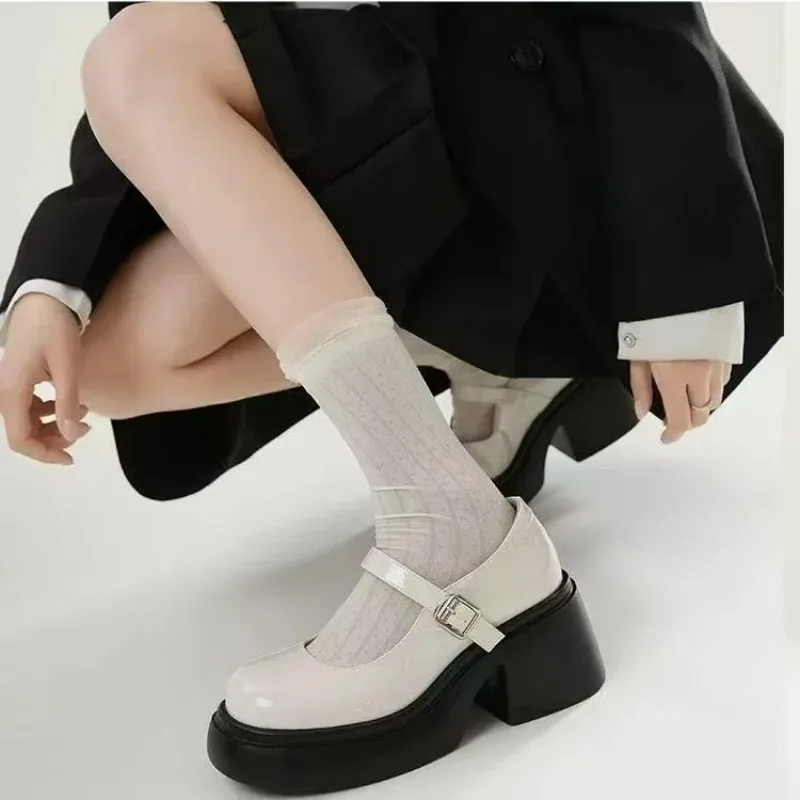 

Black Super High Heels Mary Jane Shoes Women 2026 Goth Chunky Platform Pumps Woman Plus Size Ankle Buckle Party Lolita Shoes 40