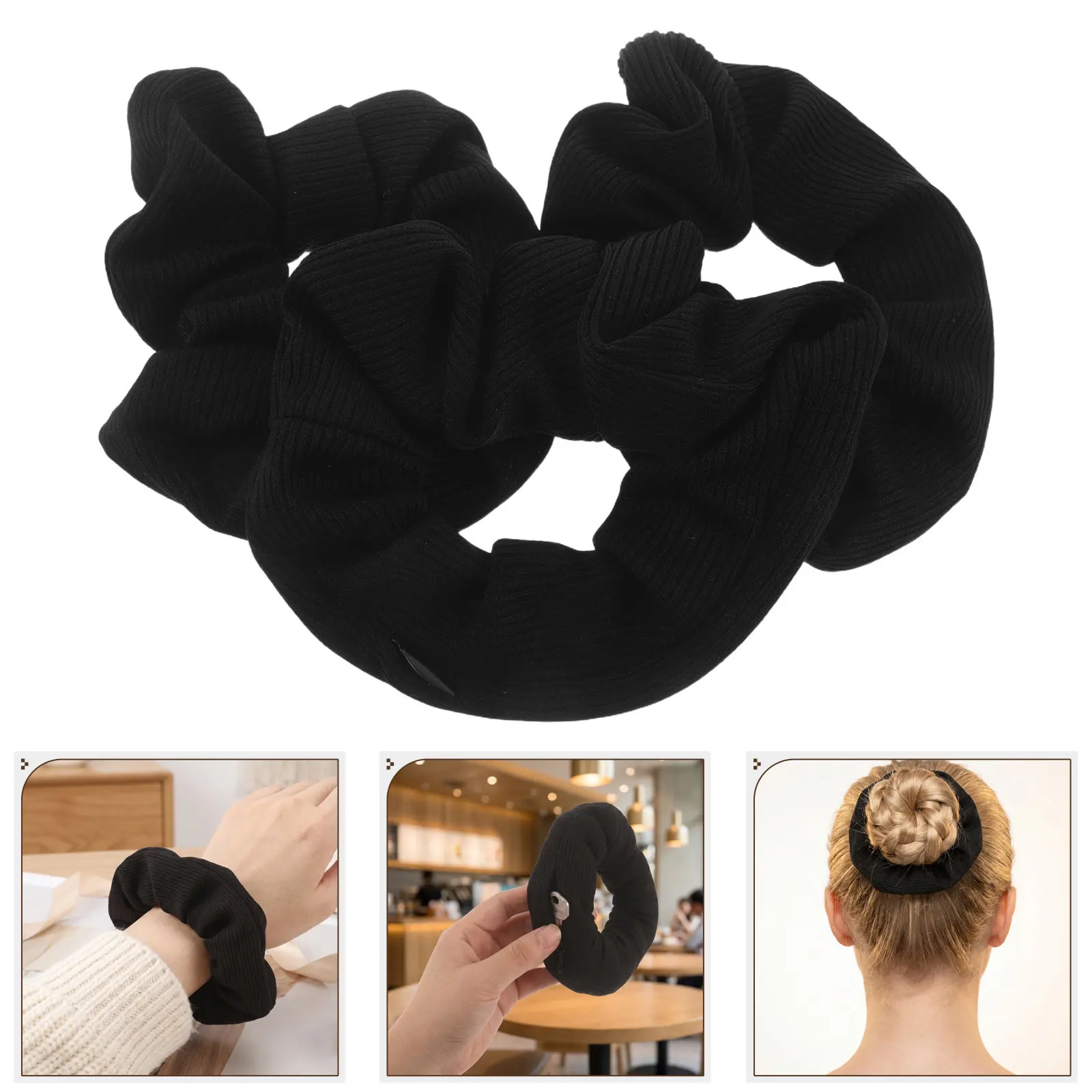 4-elasticos-de-cabelo-pretos-com-bolso-oculto-com-ziper-para-armazenamento-discreto-de-chaves-dinheiro-batom-para-viagens-academia-mulheres