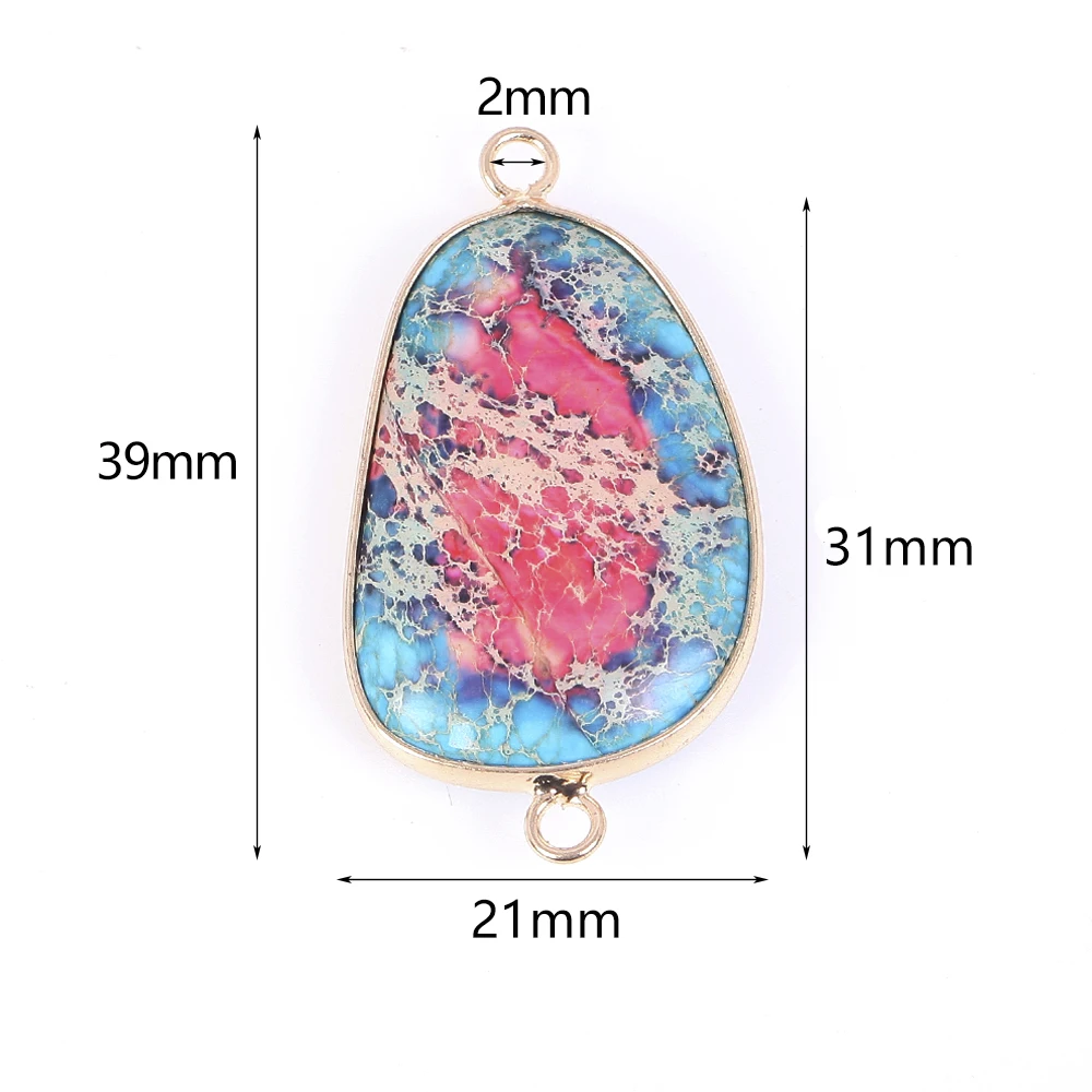 Natural Stone Pendants Trapezoid Colorful Sea Sediment Pendants For Jewelry Making Diy Charm Necklace Crafts Accessories 21*39mm image 6
