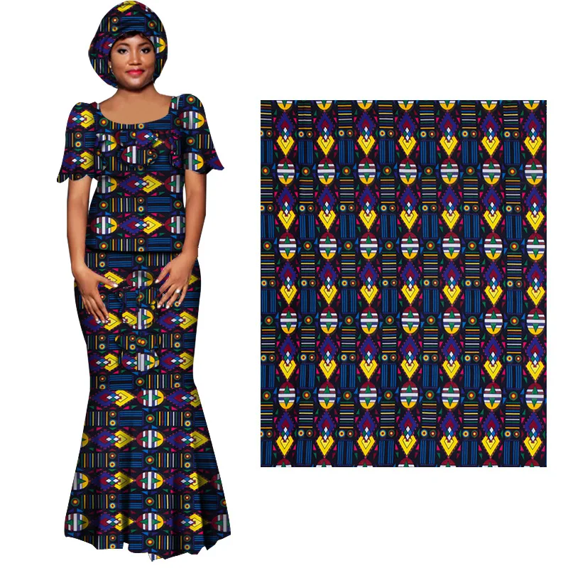 Tela de cera africana, tela de algodón Ankara disponible en varios colores, 6 yardas, 100% algodón para coser