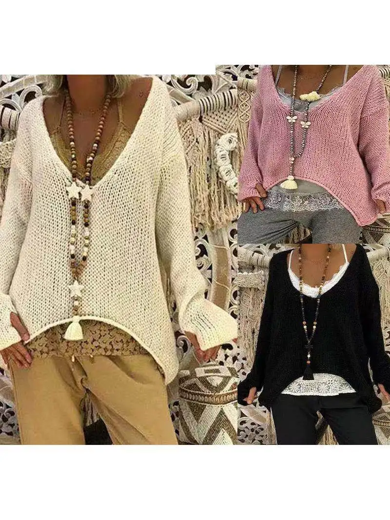 

Women's Pullover Tirt Sweater Sanitary Dr Long Sve Wool Blend Fabric Profional Fem Suit Set