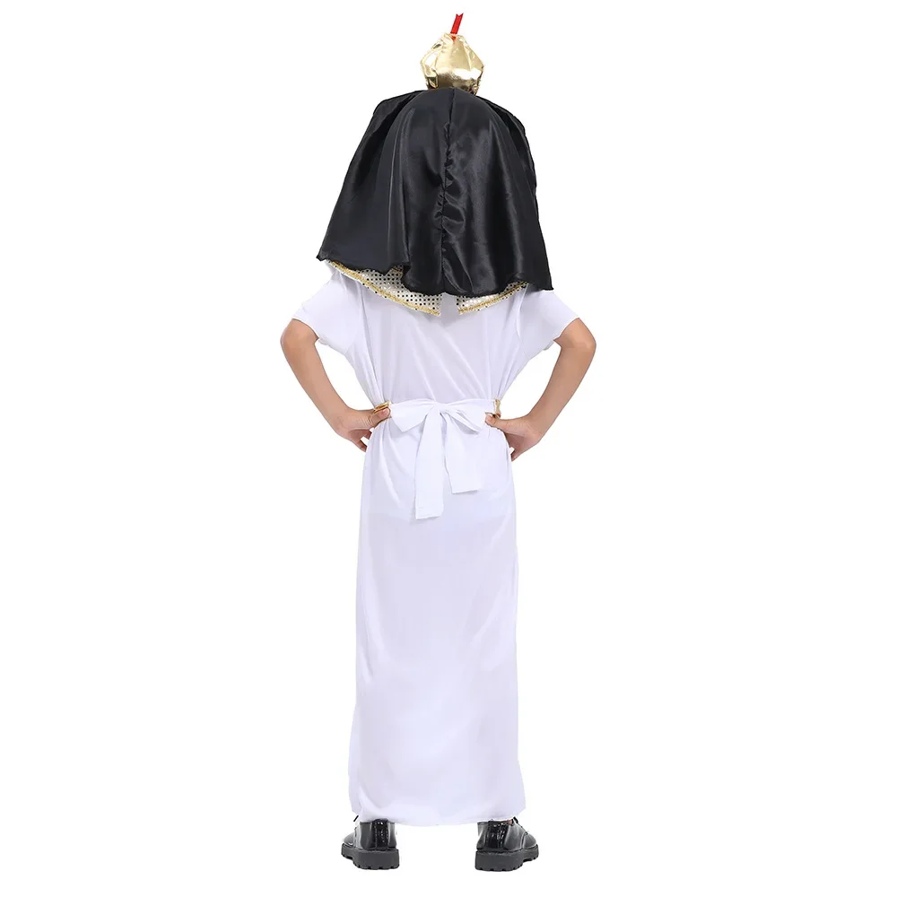 Sydanne Kids Ancient Egyptian King Pharaoh Robe Jumpsuit Cosplay Costume Dance Stage Performance Clothes Halloween Costumes