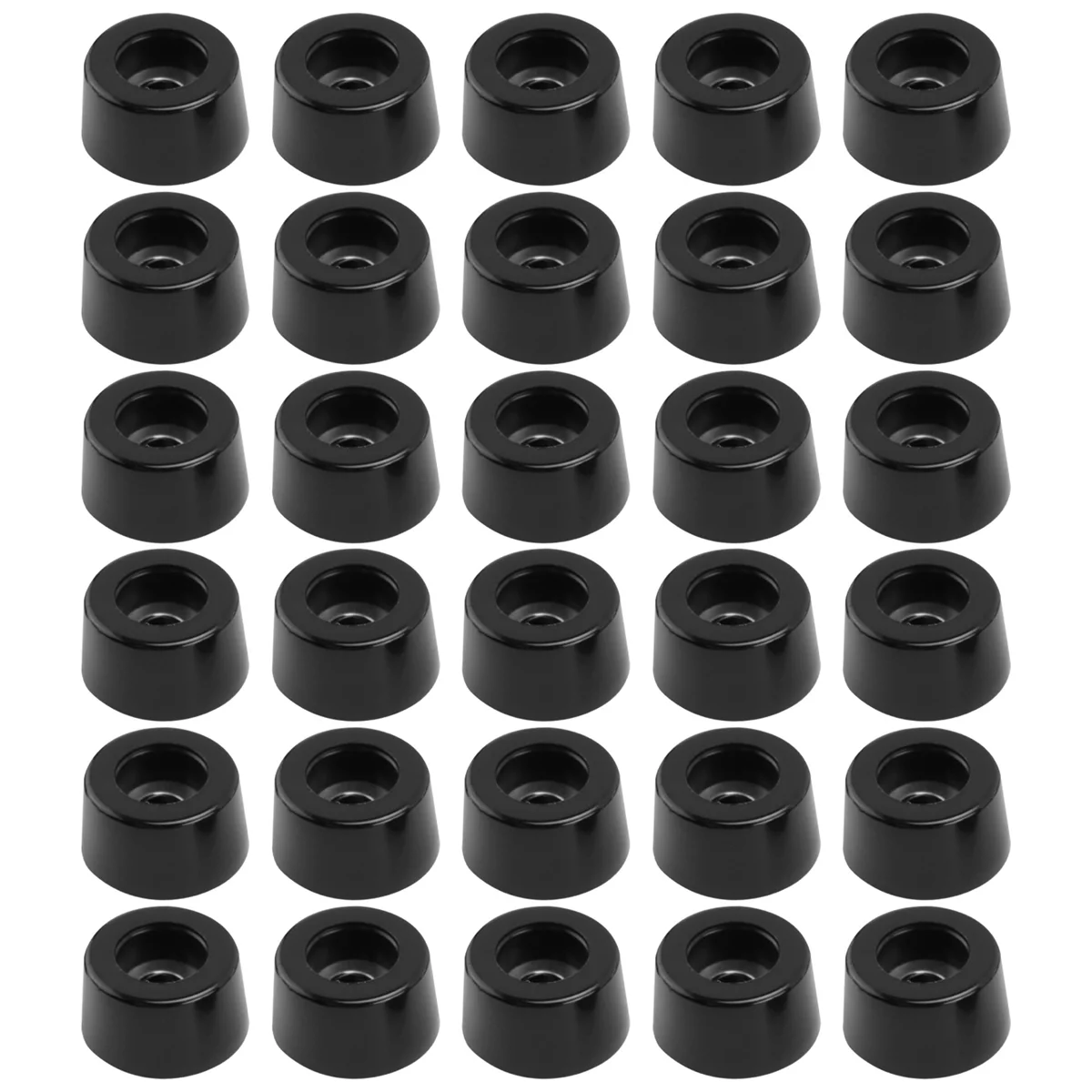 Pieds en caoutchouc noir pour meubles de maison, 13 mm x 7mm, 30 pièces