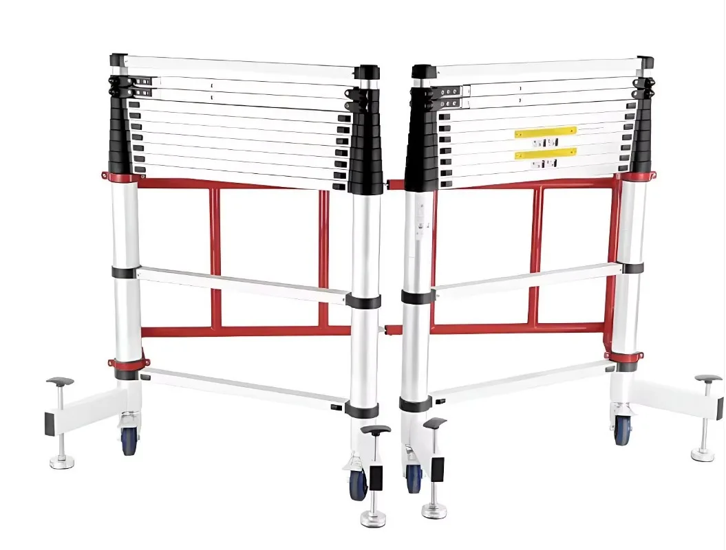 3m Aluminum Telescopic Ladder 150kg Load Capacity Folding Scaffolding For Home Workshop Industrial Outdoor Maintenance