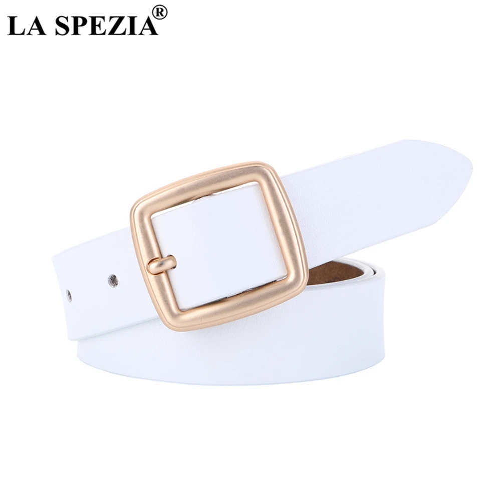 La Spezia Vrouwen Riem Echt Leer Wit Taille Riem Pin Gesp Koeienhuid Vrouwen Leren Riem Voor Broek Accessoires 105Cm 110Cm