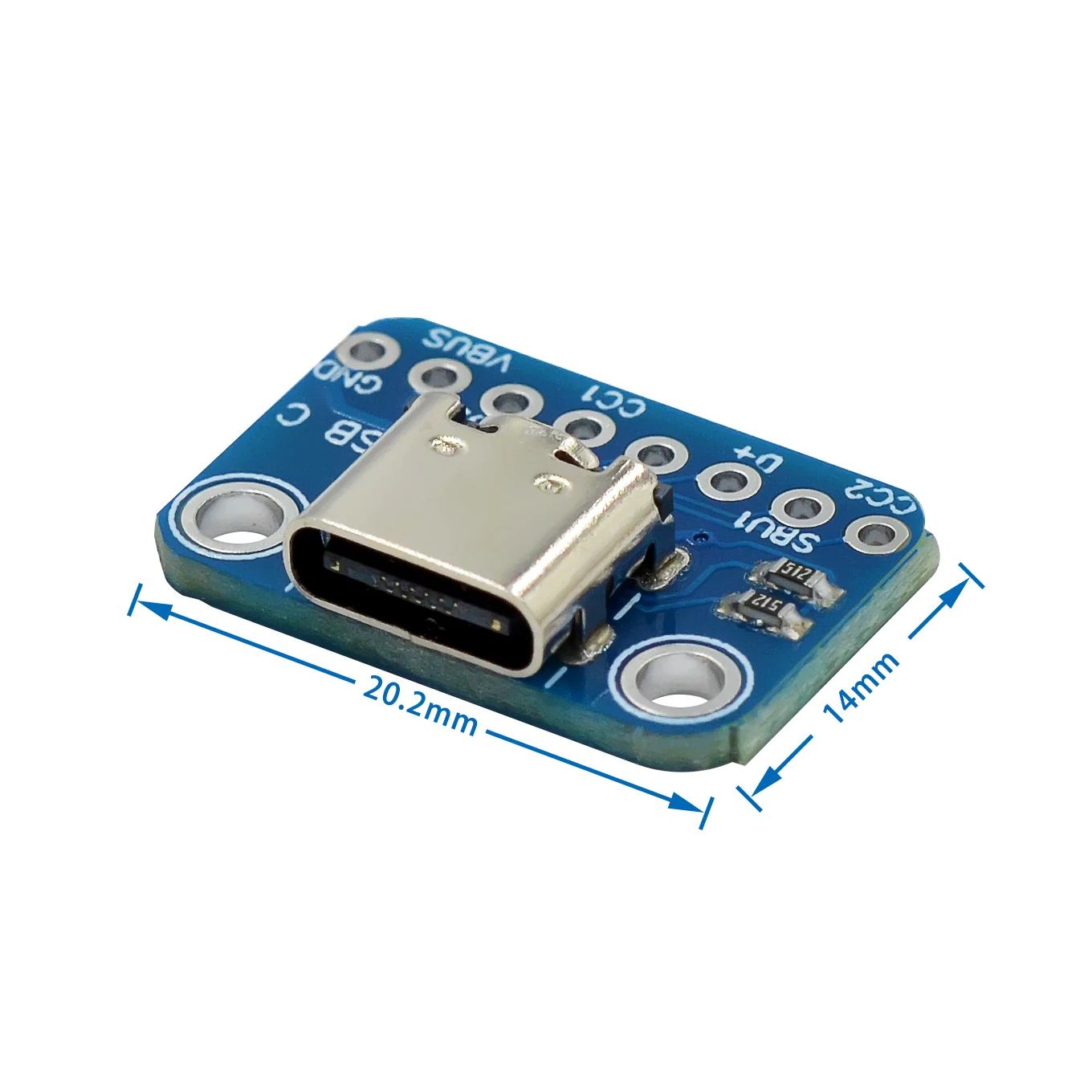 Placa de conversión de TYPE-C USB, conexión de resistencia extraíble, 2,54 MM, CC1, CC2, 5,1 K