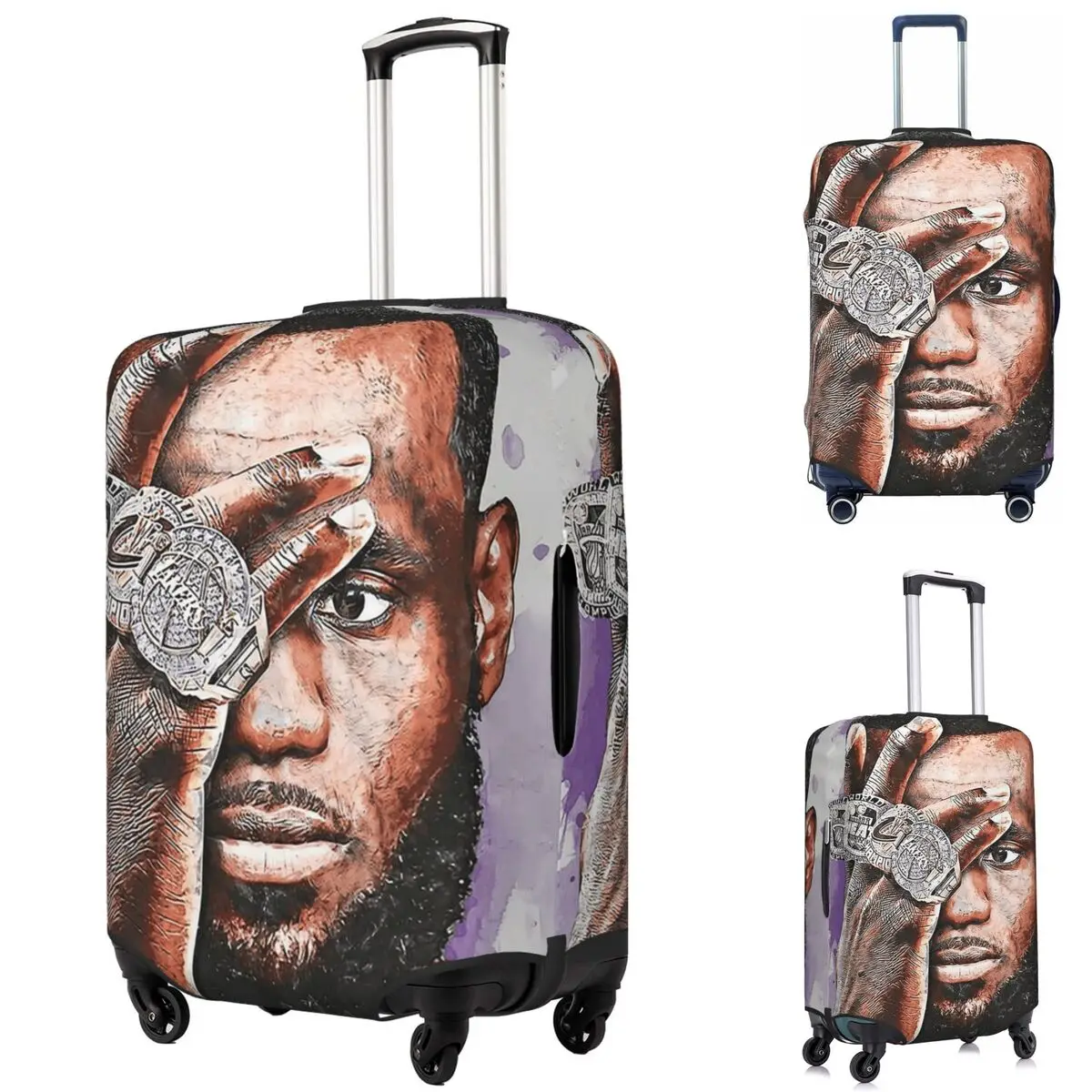 Illustration LeBron James Art Kofferhülle Schutz Elastische Reisegepäckschutzhüllen für 18-32 Zoll