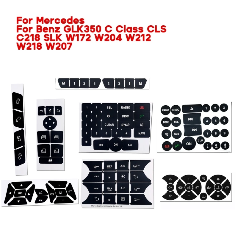 For W204 S204 C204 R172 W218 W212 C207 A207 R231 W176 W246 X204 Repair Stickers Panel Air ConditionSwitch Button Decals