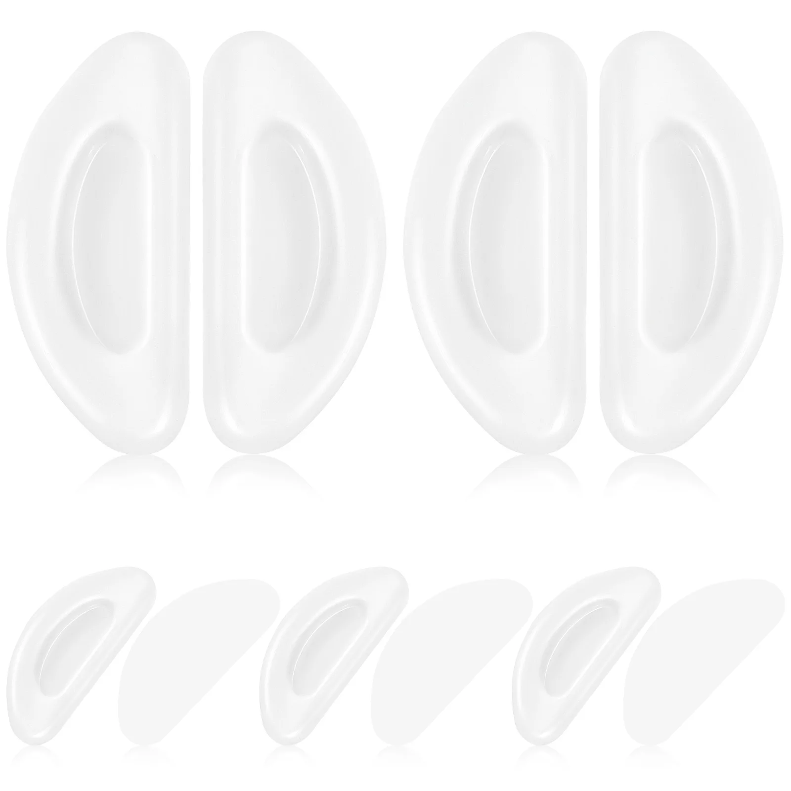 

5 Pairs White Anti-Slip Nose Pads for Glasses Soft Silicone Eyewear Cushions Replacement Suitable Sunglasses Decorative Plastic