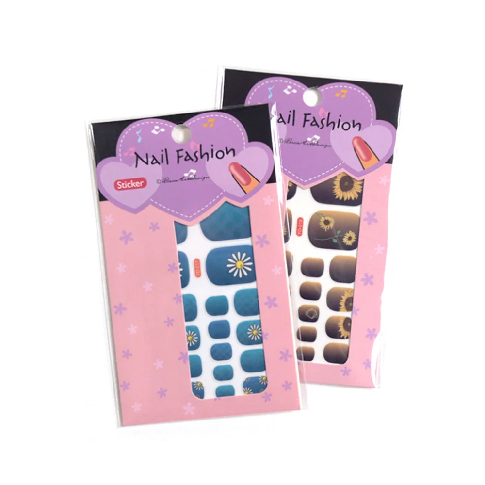 Summer Foot Stickers Full Cover Toenail Polish Decals DIY Adhesive Press On Nails Toe Nail Manicure Slider Pegatinas Para Uñas