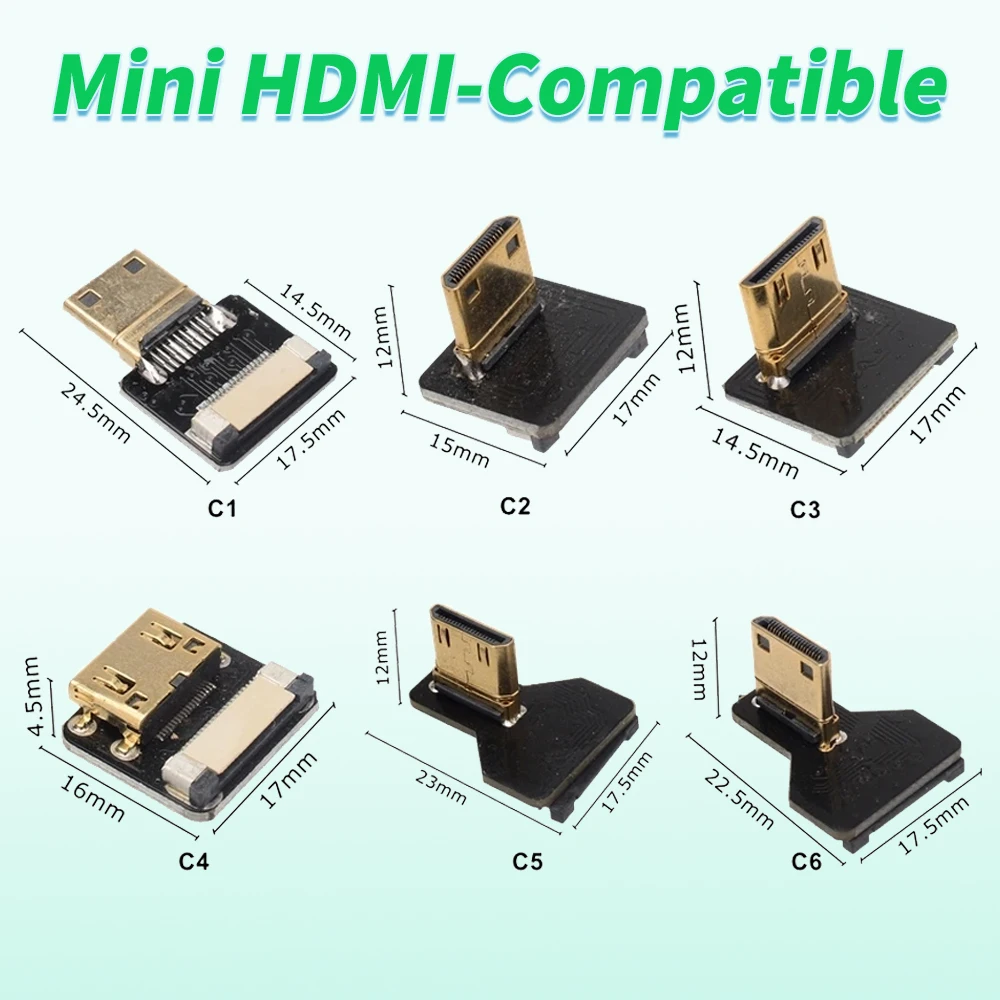 Ribbon FPV HDMI-Compatible Connector Flexible Flat Cable Raspberry Pi 4 Micro HDMI to HDMI/Mini HDMI Female 90 Degree FFC 20pin