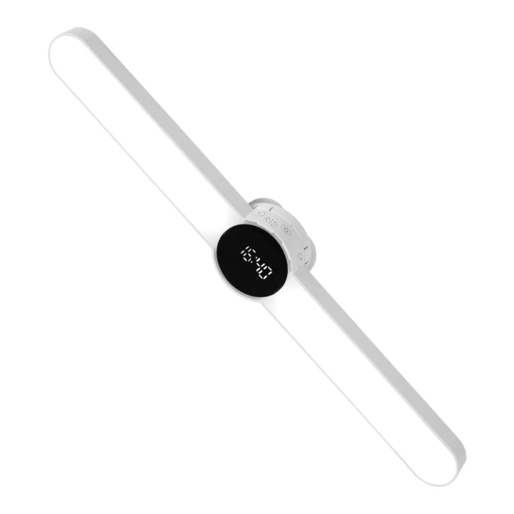 

USB-перезаряжаемая настольная лампа с защитой для глаз, плавной регулировкой яркости, ночник для чтения, магнитное крепление, цифровые часы, настенный светильник для помещений