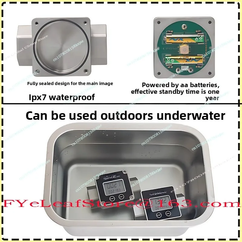 1 Stainless Steel Methanol Water Digital Display Measurement Outdoor Waterproof Turbine Flowmeter