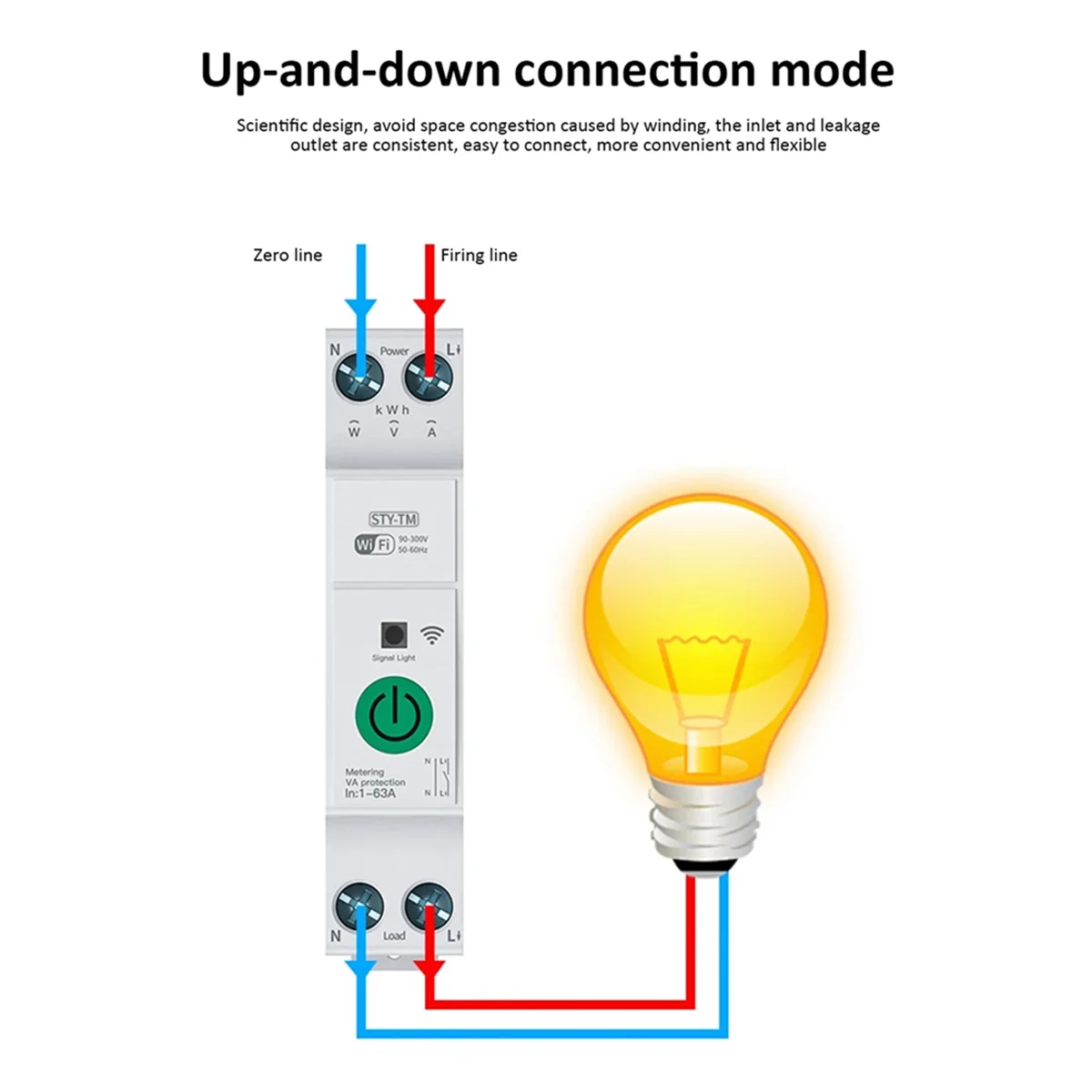 N18R Tuya Wifi Smart Circuit Breaker Power Metering Din Rail Remote Control Smart Home Kwh Metering Monitoring Timer Relay B