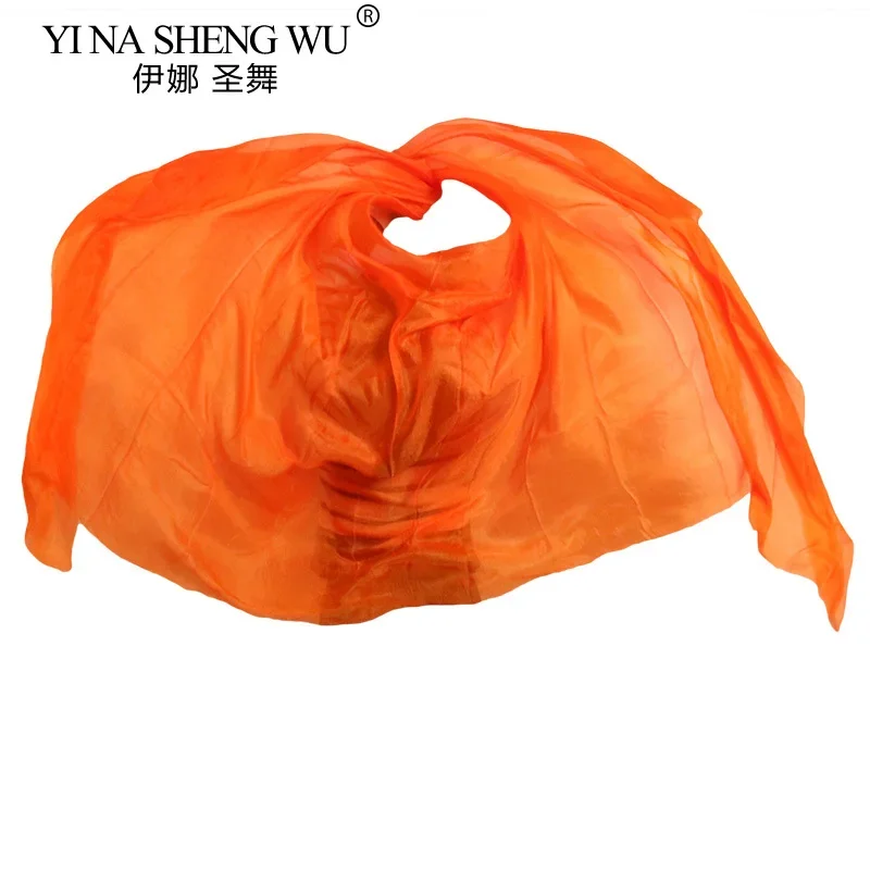 Véu de seda para dança do ventre, desempenho de arremesso à mão de lenços de dança 100% seda real, adereço de performance de dançarina, personalização tingida à mão