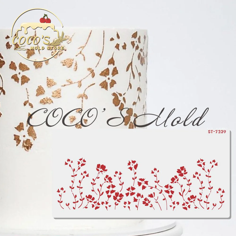 

New Flower Leaf Design Lace Cake Stencils For Wedding Decoration Cake Border Template Kitchen Supplies Baking Mould