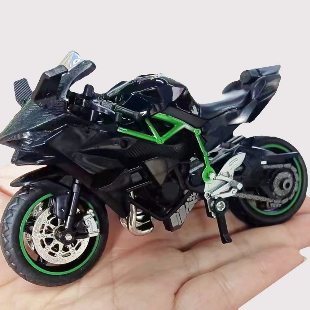 Decoración de coche de plástico para niños, colección de vehículos todoterreno, modelo de oficina, juguete fundido a presión, simulación de motocicleta portátil, 1:18