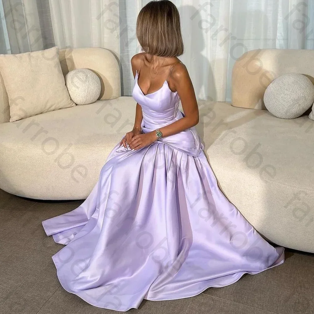 カスタマイズされたプリーツ A ラインスパゲッティストラップロングドレスホームカミングドレス絶妙な高品質パーティードレスイブニングドレス女性のための