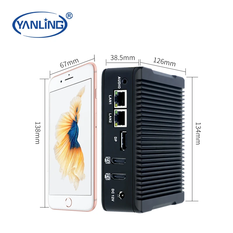 

Mini PCs J3710 Economical 4K Win/Linux Thin Client AI Warehouse Management Computer Quad Core Triple DDR3 2Com RS232 Stock