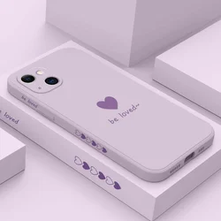 Simple Love Phone Case For iPhone 16 15 14 13 12 11 Pro Max Mini X XR XS MAX Plus Cover