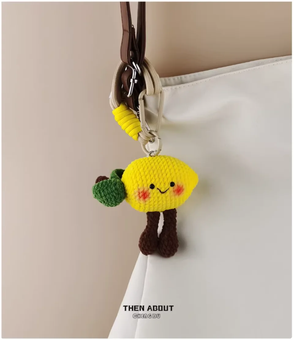 Cute lemon doll bag pendant pendant Keychain pendant niche senior gift
