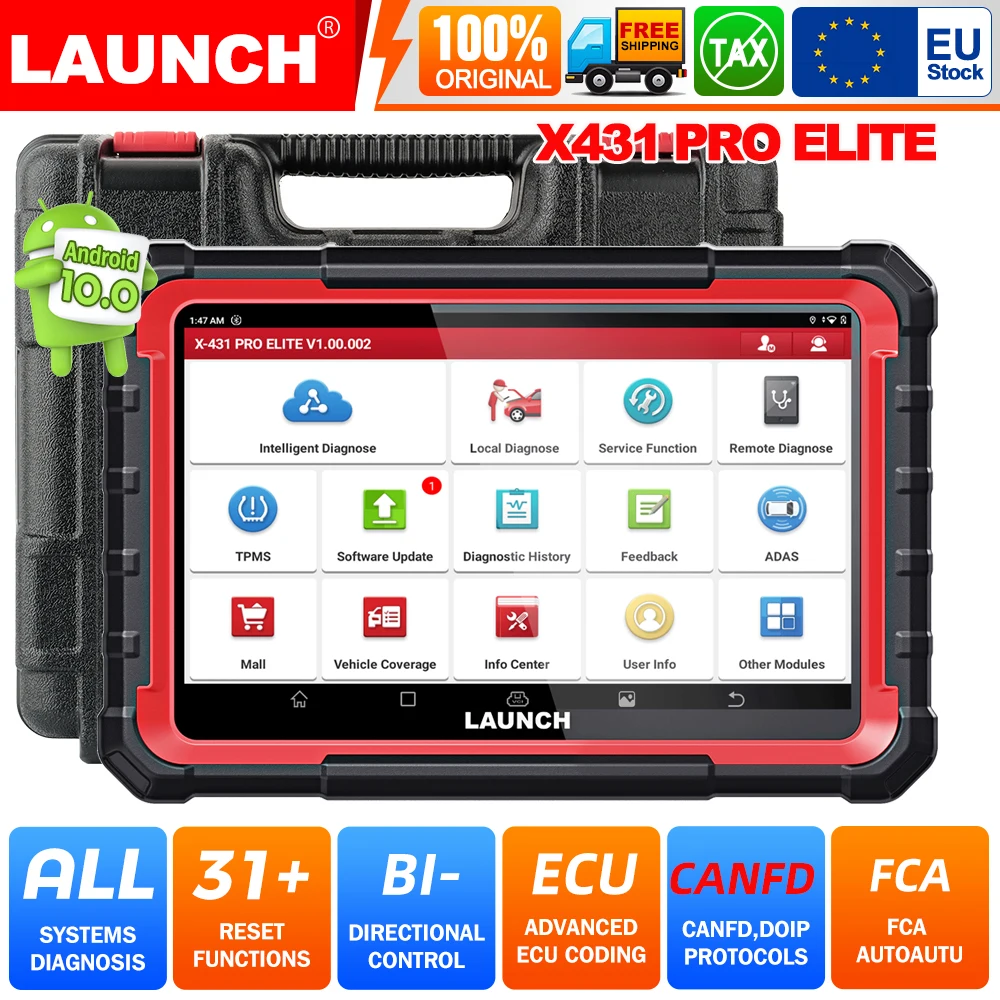 Image of LAUNCH X431 PRO ELITE Kfz-Diagnosegerät CANFD DOIP FCA Auto OBD OBD2 Scanner Vollsystem-Testgerät Aktive ECU-Codierung PK PRO V5.0