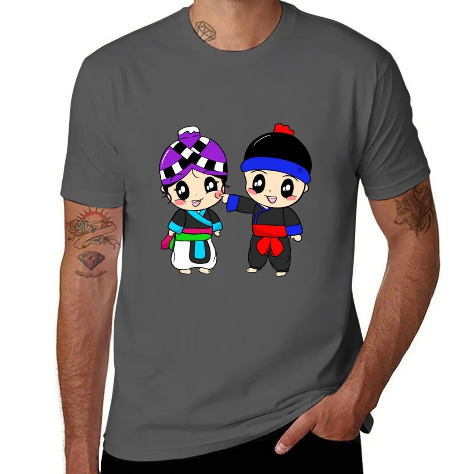 

Playful Hmong Couple T-Shirt man t shirts graphic t shirt for man 100 percent cotton T-Shirt
