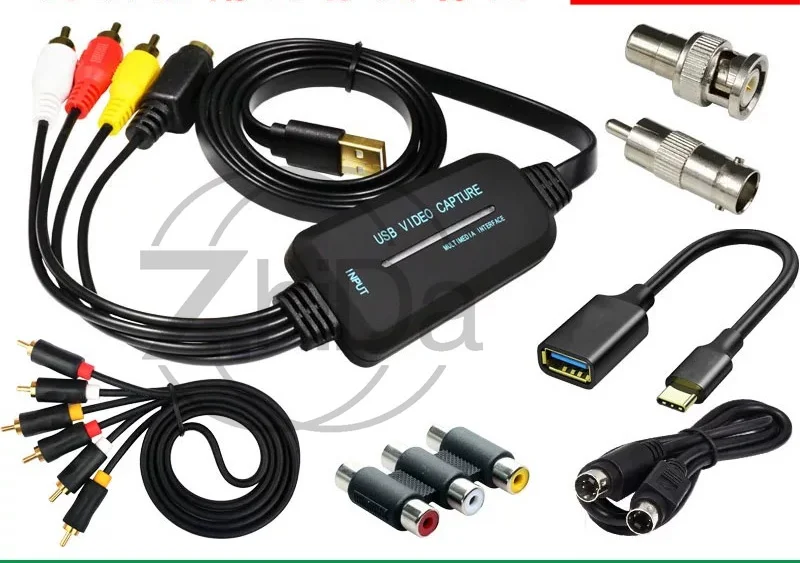 Driver‑Free USB Video Capture Card, Plug‑Play Video Signal Recorder Adapter for Industrial Microscope, Video Preview & Recording