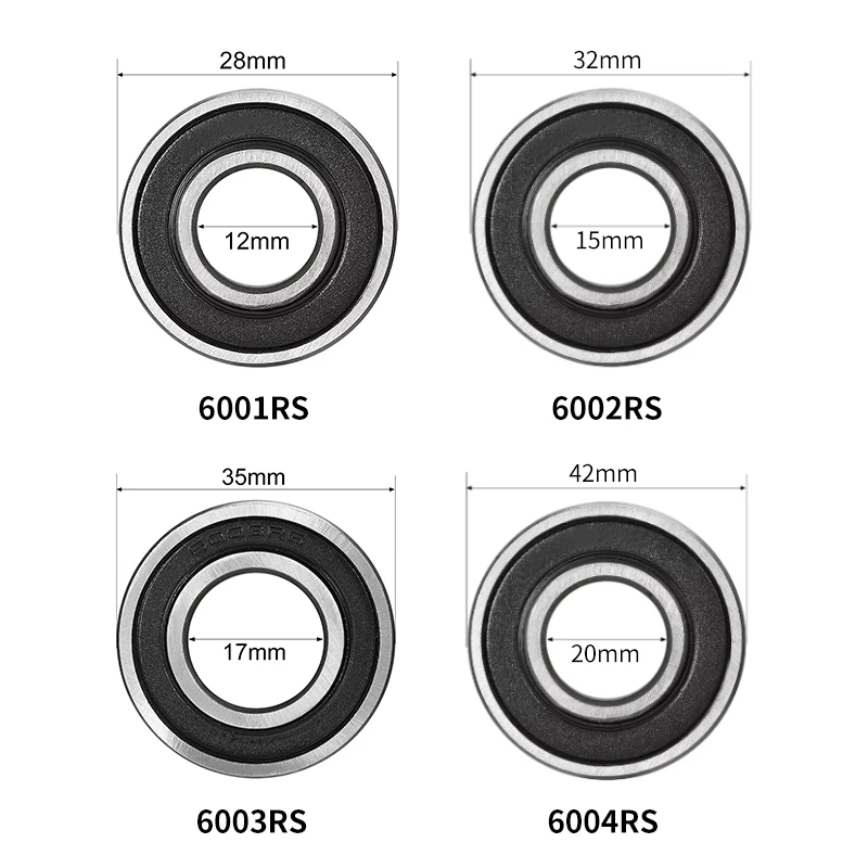 For Xiaomi Scooter Low Noise Precision Bearing 6000RS 6001RS 6002RS 6003RS 6904RS 6200RS 6202RS Parts Accessories