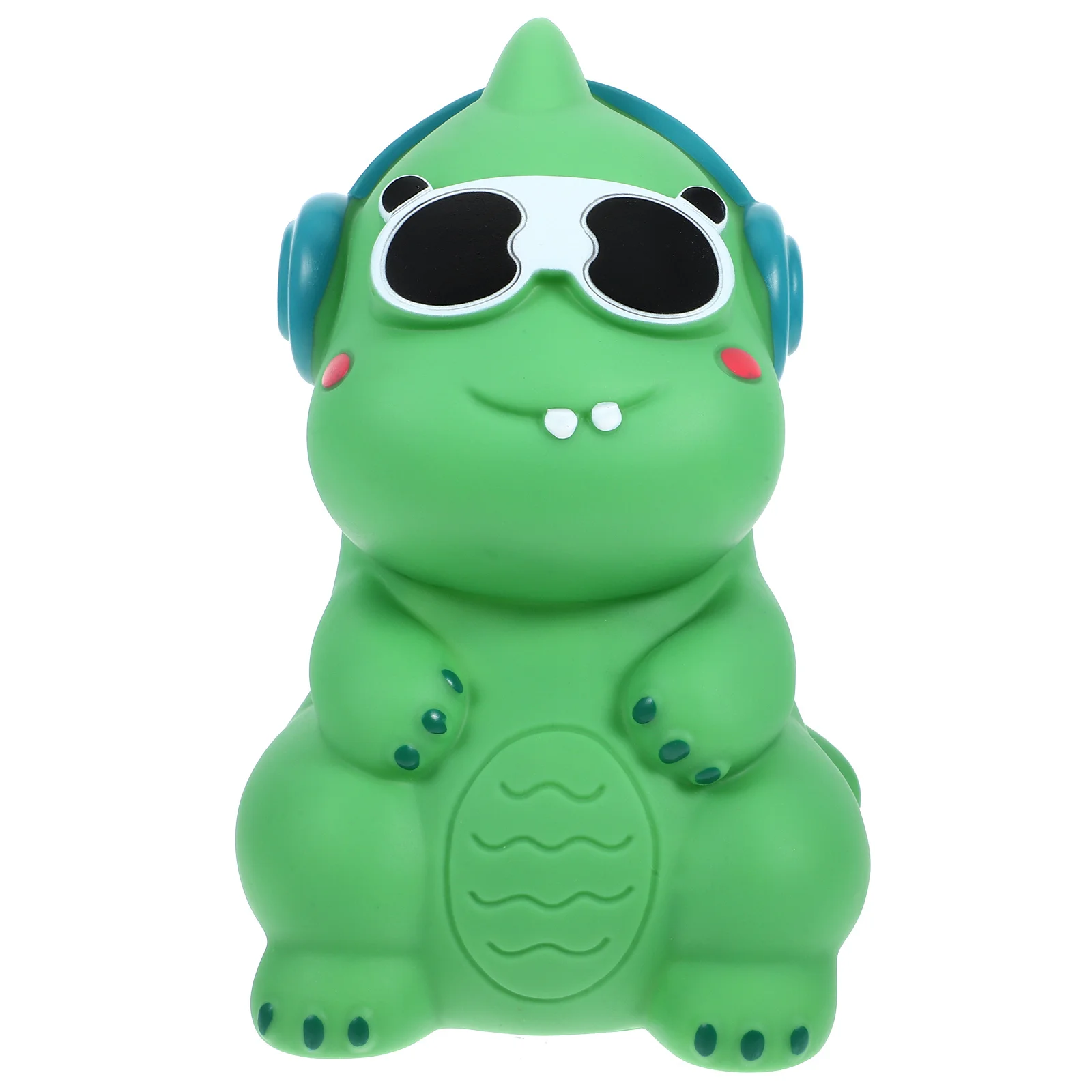 恐竜の形をした貯金箱 グリーンビニール製 ホルダー付き 子供用貯金箱 貯金オーガナイザー デコレーション