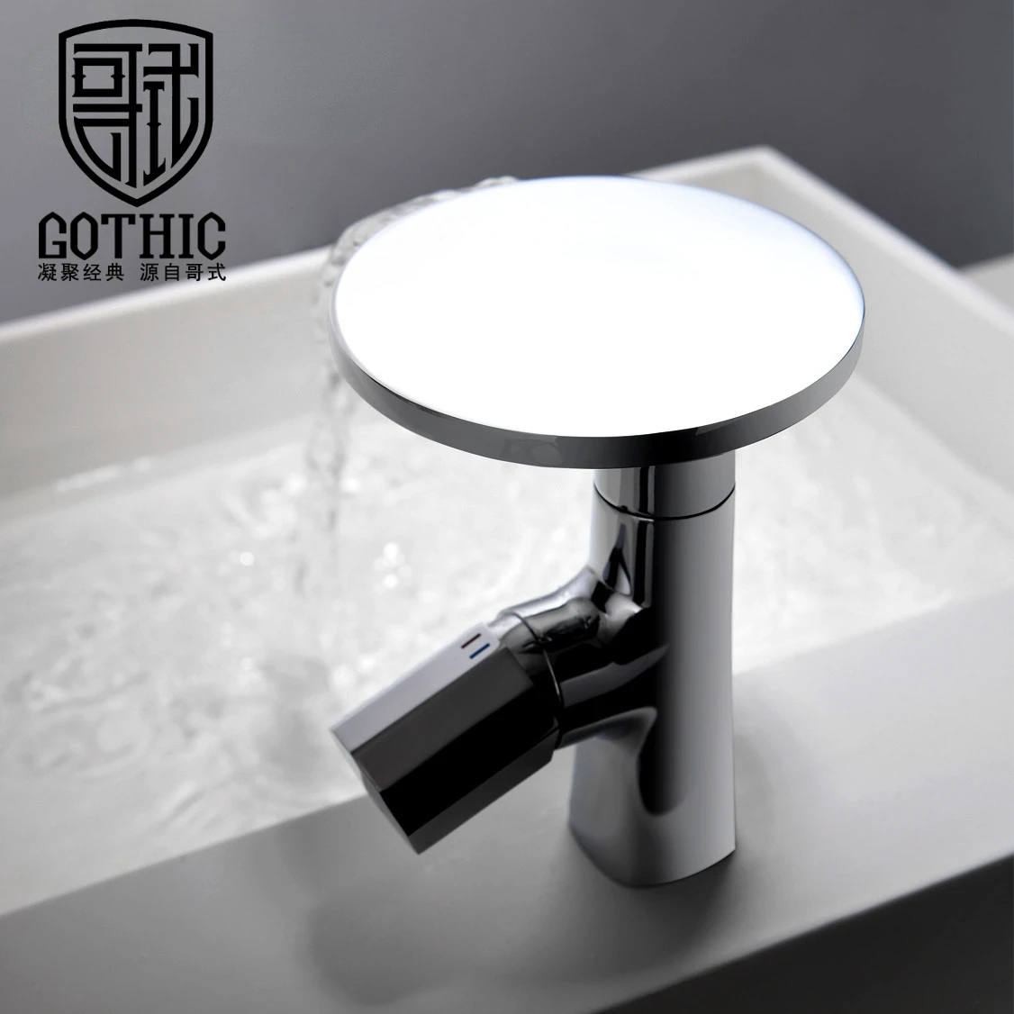 Light luxury Waterfall Basin Faucet Brass Black White Bathroom Cabinet Cold&Hot Water Mixer Rose Gold Bath Sink Washbasin Tap