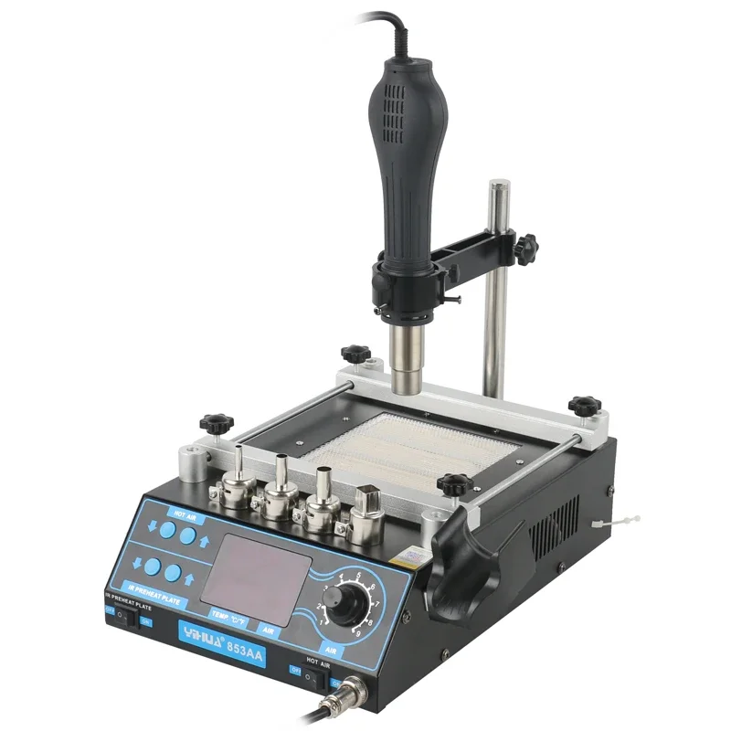 YIHUA 853AAA/853AA  soldering station Adjustable Electronic Hot Air Gun PCB preheat and IR preheating station bga rework station