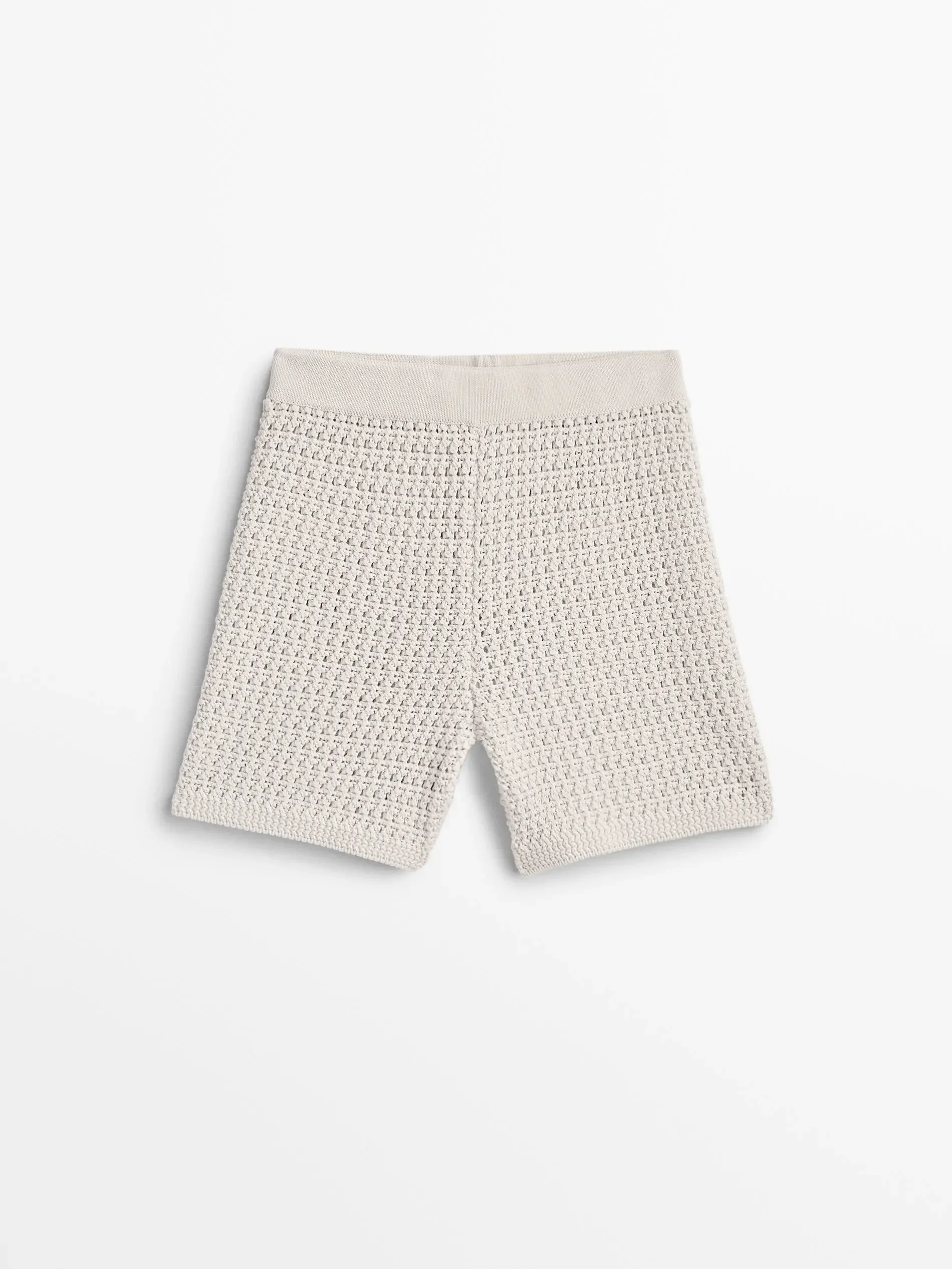 Ethereal costume 2025  massidutti spring new style of Women's stylish crochet casual commuter white knit elastic-waist shorts